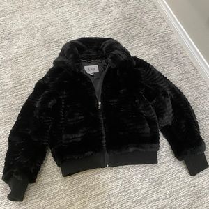 ABS By Allen Schwartz Silver Label Faux Fur Bomber
